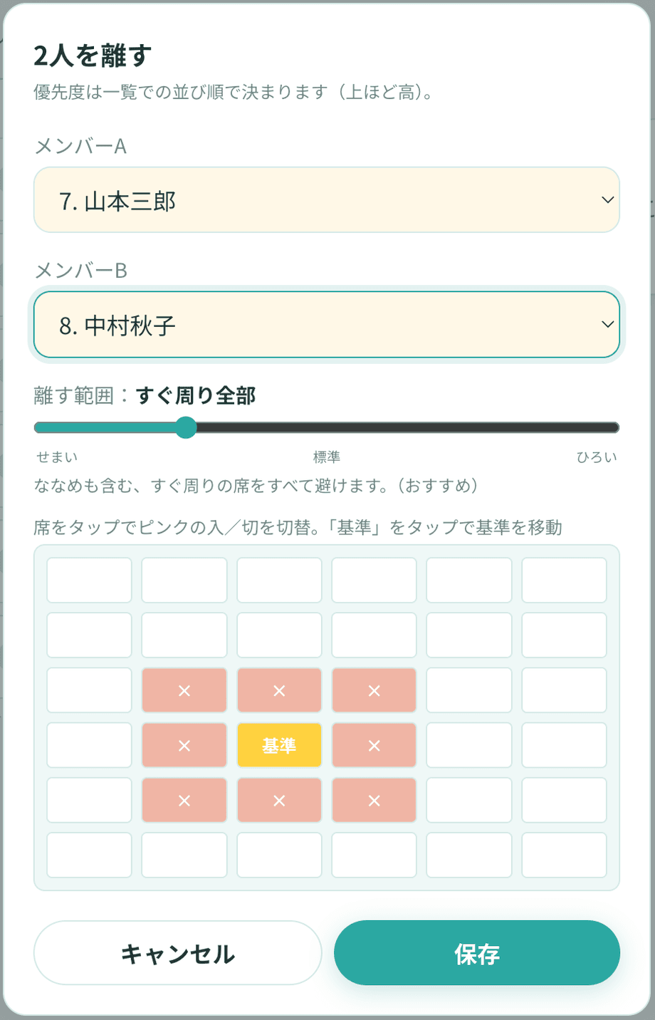 2人を離す設定